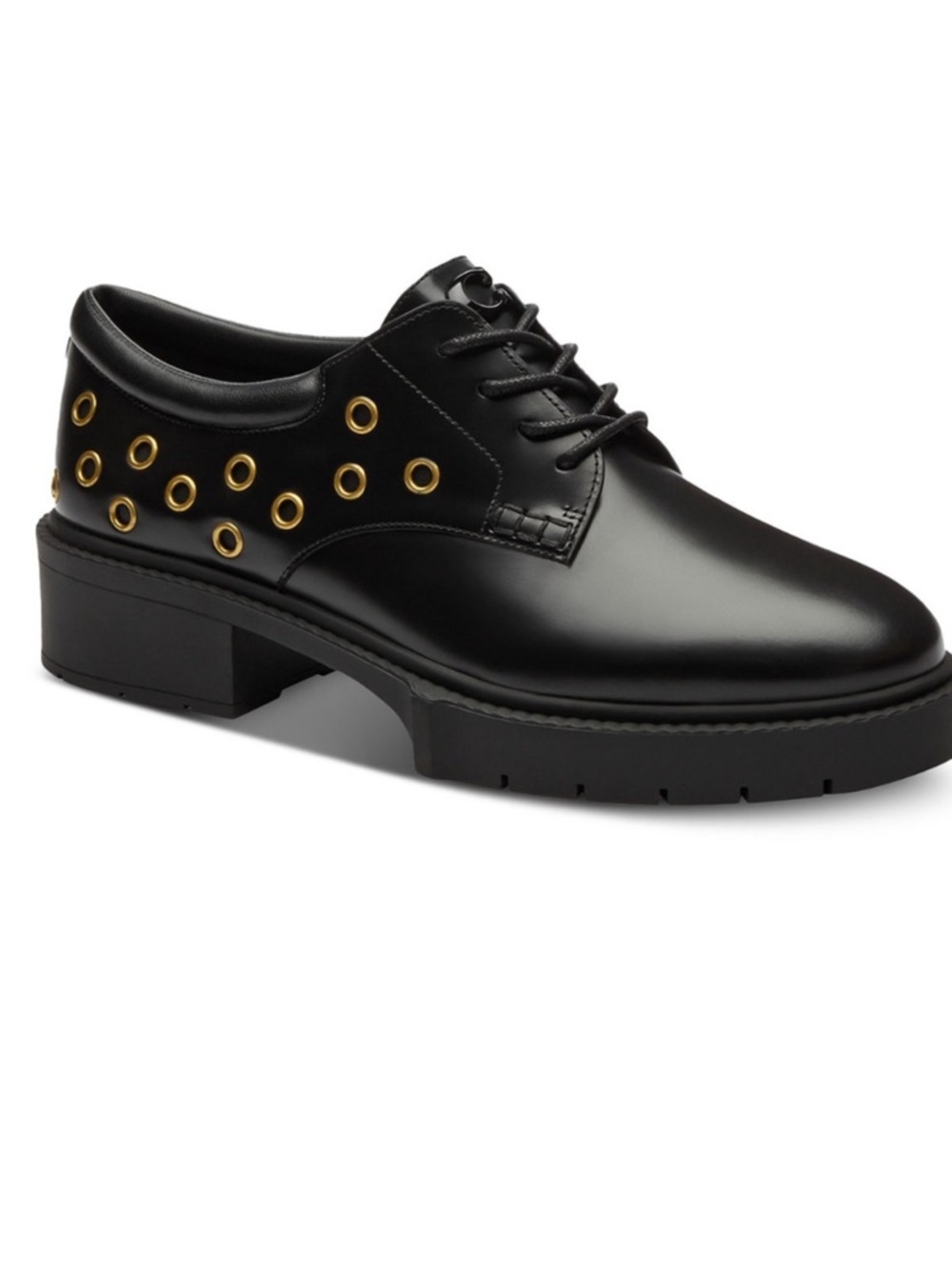 COACH Women's Lyla Grommets Derby Flats